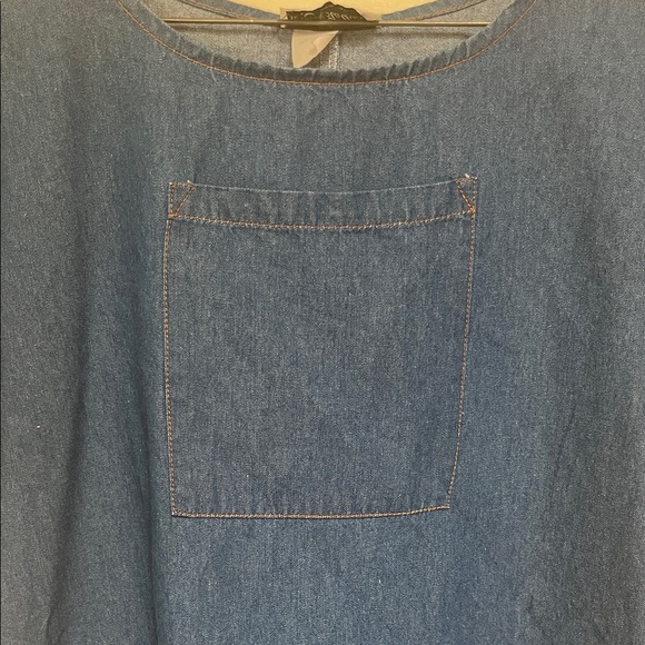 Blue Denim Dress with Front Pocket - Picture 2 of 7